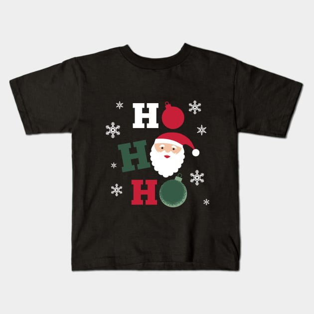 Ho Ho Ho Santa Claus Kids T-Shirt by MedleyDesigns67